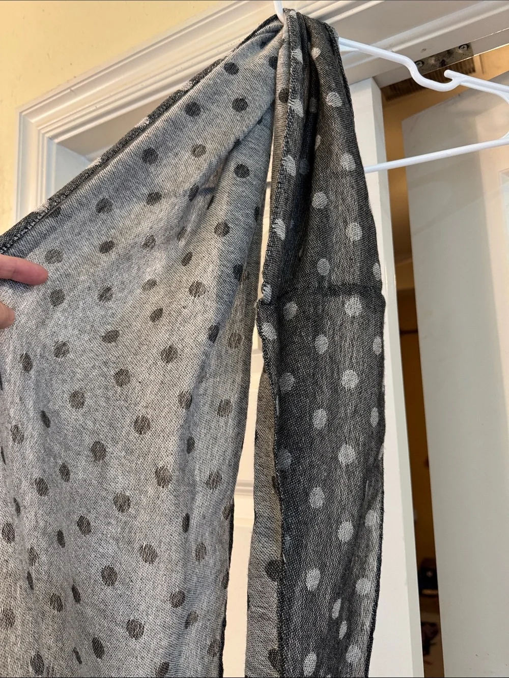 Gray Polka Dot Lightweight Scarf